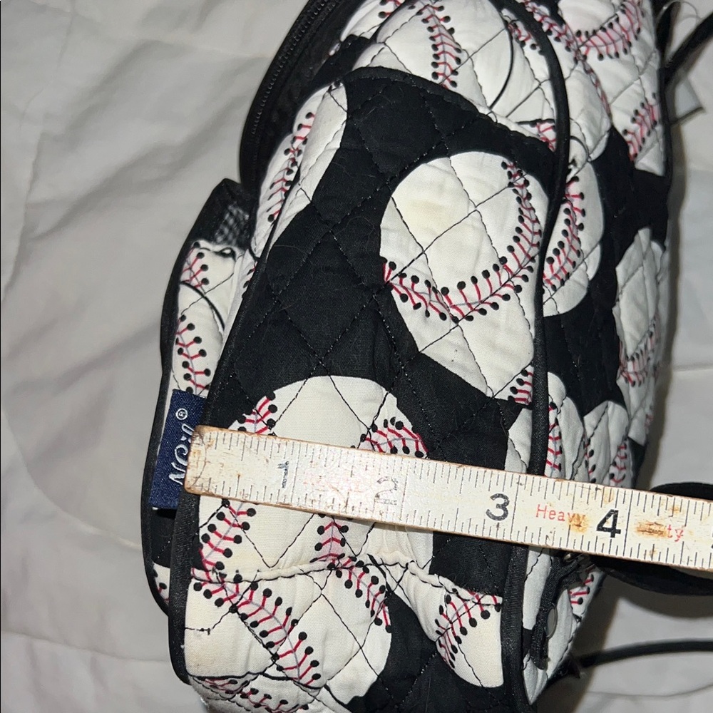 Quilted Baseball Pattern Backpack - Picture 9 of 16